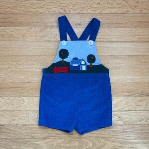 VINTAGE PETIT AMI VGUC Primary Colors Farm Appliqué Corduroy Shortall